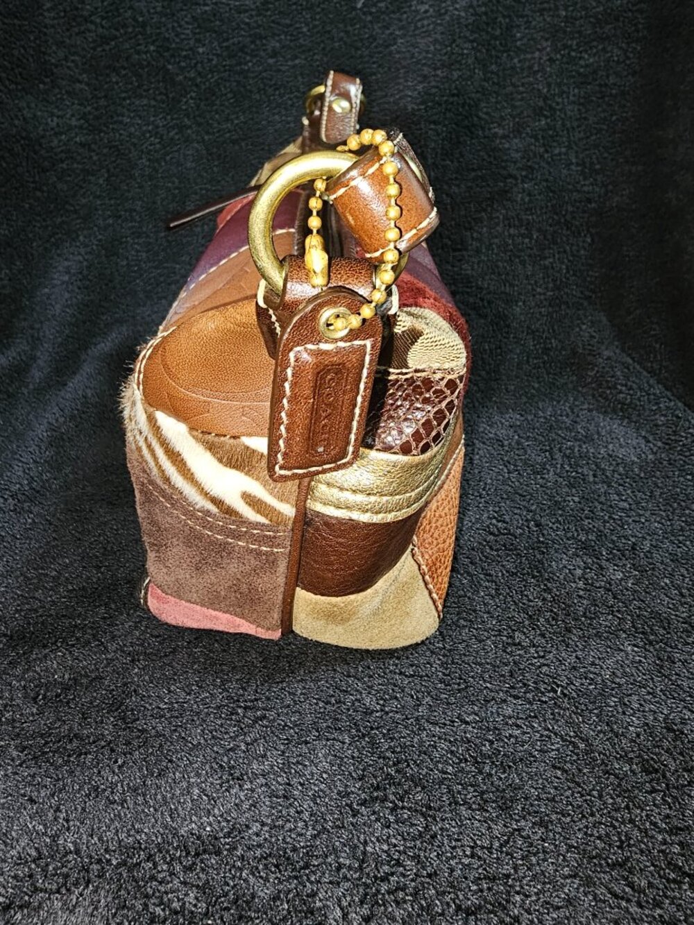Vintage Coach Holiday Patchwork Demi Hobo Bag Y2K - Picture 6 of 12